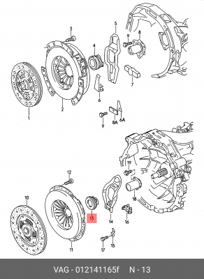 Выжимной подшипник 012 141 165 F PORSCHE