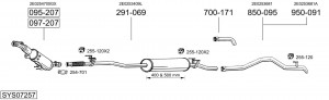 Средний глушитель выхлопных газов 285805 BOSAL