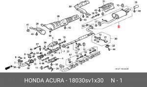 Глушитель выхлопных газов конечный 18030SV1X30 HONDA