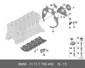 Комплект прокладок, блок-картер двигателя 11 11 7 790 458 BMW