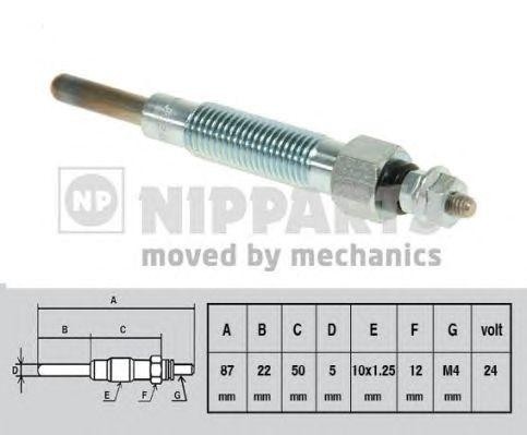 Свеча накаливания J5711020 H B JAKOPARTS NIPPARTS