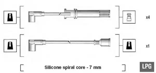 Ккомплект проводов зажигания 941105200643 MAGNETI MARELLI