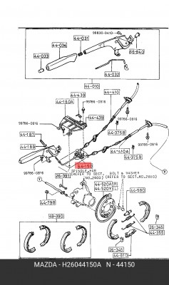 Трос, стояночная тормозная система H260-44-150A MAZDA