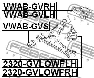 Сайлентблок VWAB-GVLH FEBEST