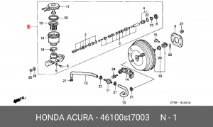Главный тормозной цилиндр 46100ST7003 HONDA