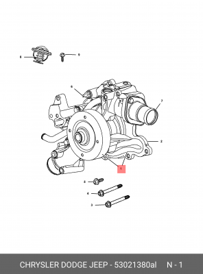 Водяной насос 53021 380AL CHRYSLER