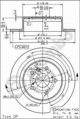 Тормозной диск 08.7018.10 BREMBO