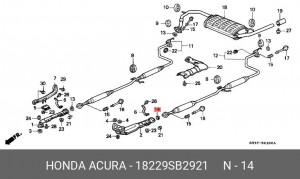 Прокладка, выпускной трубопровод 18229SB2921 HONDA