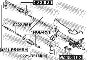 Наконечник рулевой тяги 0221-R51MRH FEBEST