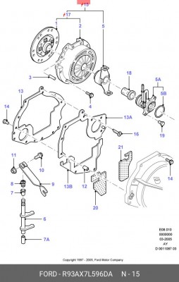 Комплект сцепления R93AX-7L596-DA FORD