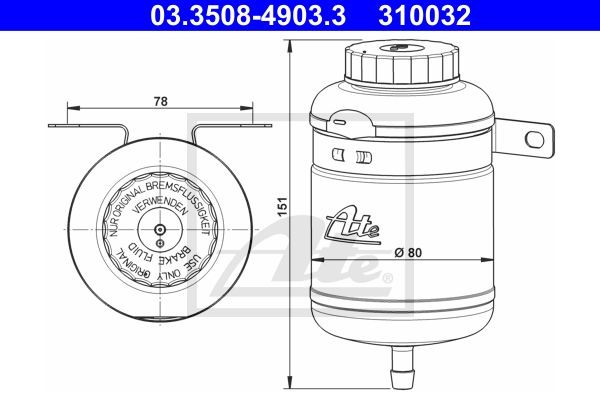 Компенсационный бак, тормозная жидкость 03.3508-4903.3 ATE