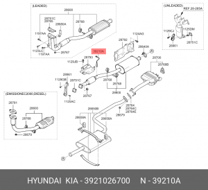 Лямбда-зонд 3921026700 HYUNDAI KIA