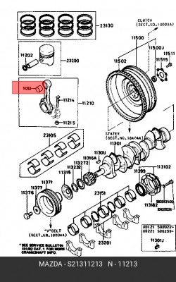 Шатунный подшипник S213-11-213 MAZDA