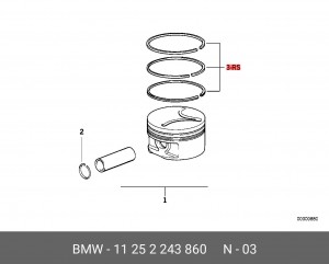 Кольца поршневые 11 25 2 243 860 BMW