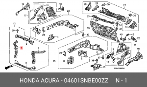 Усилитель бампера 04601SNBE00ZZ HONDA