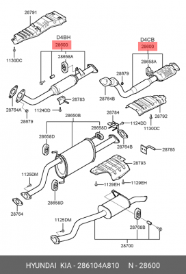 Катализатор 286104A810 HYUNDAI KIA