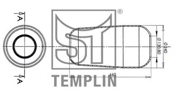 Кожух пневматической рессоры 040606006620 TEMPLIN