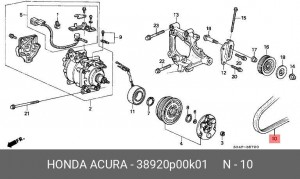 Поликлиновой ремень 38920-P00-K01 HONDA