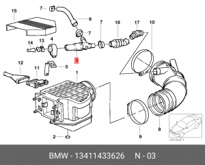 Поворотная заслонка, подвод воздуха 13 41 1 433 626 BMW
