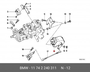 Преобразователь давления, управление ОГ 11 74 2 240 311 BMW