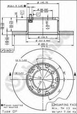 Тормозной диск 08.3959.20 BREMBO