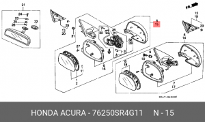 Наружное зеркало 76250SR4G11 HONDA