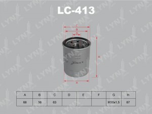 Фильтр масляный двигателя LC-413 LYNXAUTO