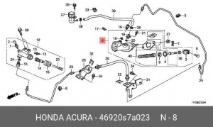 Главный цилиндр, система сцепления 46920S7A023 HONDA
