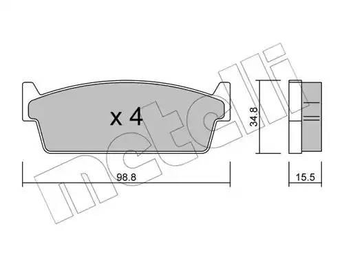 Комплект тормозных колодок, диско 22-0493-0 METELLI