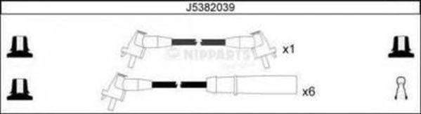 Ккомплект проводов зажигания J5382039 H B JAKOPARTS NIPPARTS