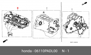 Комплект прокладок, головка цилиндра 06110PADL00 HONDA