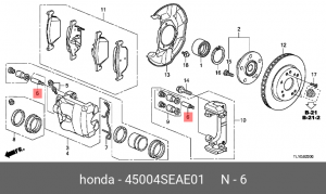 Направляющая скобы суппорта 45004SEAE01 HONDA