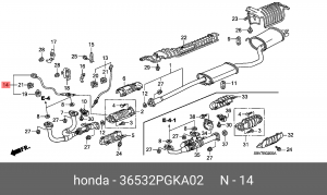 Лямбда-зонд 36532PGKA02 HONDA