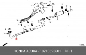 Выпускной трубопровод 18210693601 HONDA