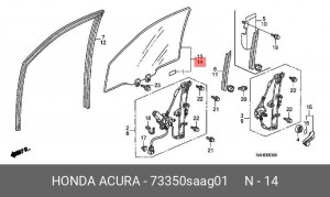 Стекло двери 73350SAAG01 HONDA