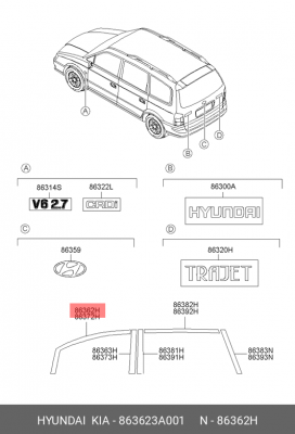 Деталь 863623A001 HYUNDAI KIA