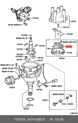 Контактная группа, распределитель зажигания 04191-40010 DAIHATSU