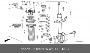 Амортизатор подвески 51605SWWE03 HONDA