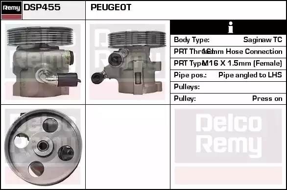 Гидравлический насос, рулевое управление DSP455 DELCO REMY