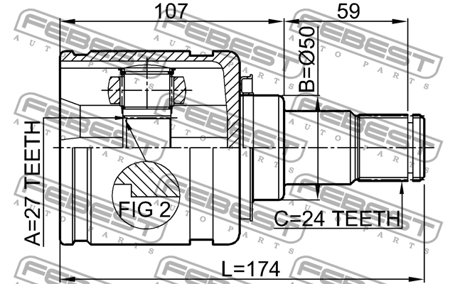 ШРУС 0111-GSV40LH FEBEST