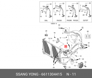 Компрессор кондиционера 6611304415 SSANG YONG