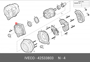 Подшипник со стороны привода, генератор 42533803 IVECO