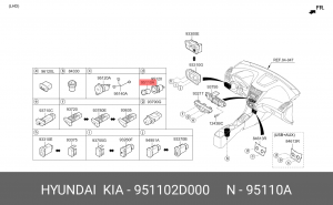 Прикуриватель 951102D000 HYUNDAI KIA
