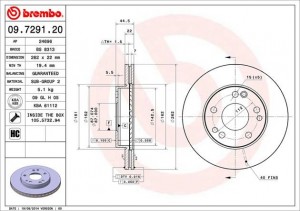 Тормозной диск 09.7291.20 BREMBO