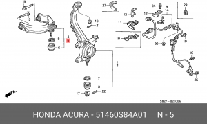 Рычаг независимой подвески колеса, подвеска колеса 51460-S84-A01 HONDA