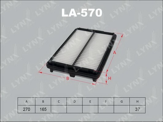 Фильтр воздушный LA-570 LYNXAUTO