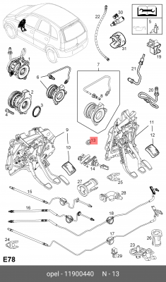 Гайка, выпускной коллектор 11900440 GENERAL MOTORS