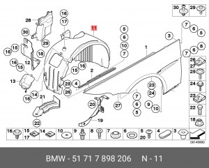 Подкрылок 51 71 7 898 206 BMW