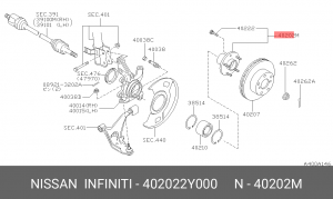 Ступица колеса 40202-2Y000 NISSAN