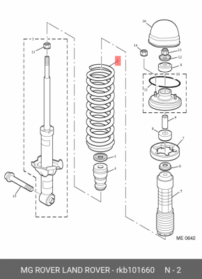 Пружина ходовой части RKB101660 MG ROVER LAND ROVER